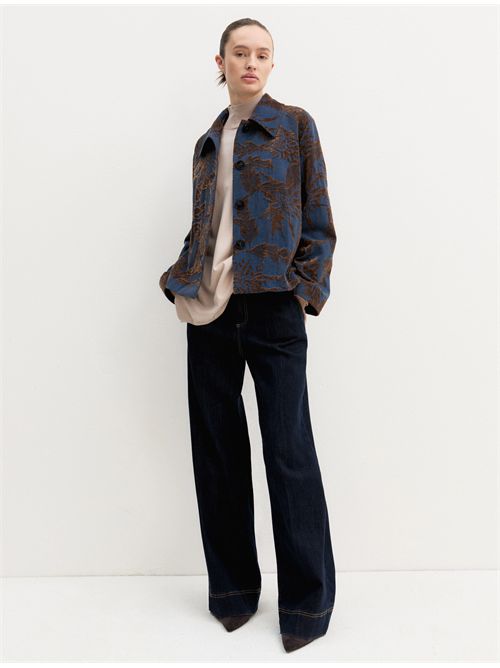 Giacca in denim jacquard delavé